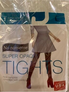 NWT New in Package Super Opaque Black Tights Women's Control Top Legging Tights